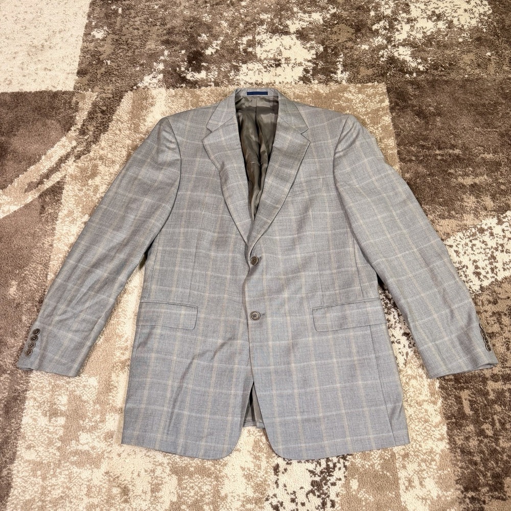 Daniel Cremieux Loro Piana Blazer Jacket Mens 42L Window Pane Office Career